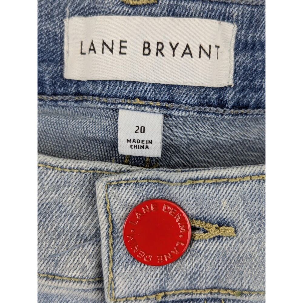 Lane Bryant sz 20 Mid Rise Boyfriend Midi Short cuffs denim rainbows 1141 - Picture 2 of 4